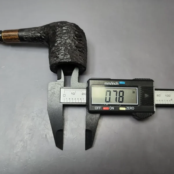 MBSD Briars by Piero Vitale Black Rusticated Billiard w/ Zebrawood Briar Pipe, New - Image 9