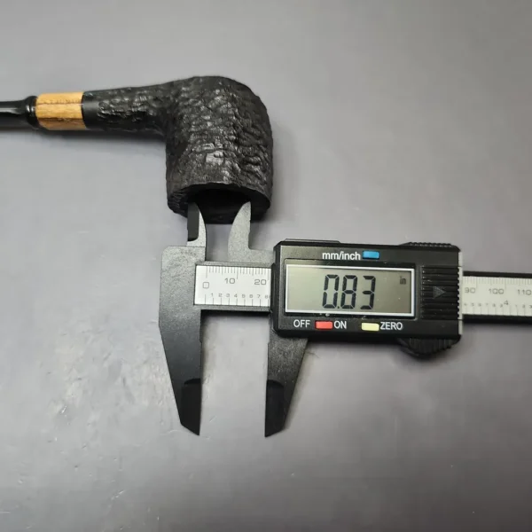 MBSD Briars by Piero Vitale Black Rusticated Billiard w/ Zebrawood Briar Pipe, New - Image 9