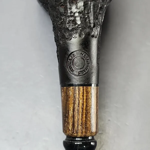 MBSD Briars by Piero Vitale Black Rusticated Billiard w/ Zebrawood Briar Pipe, New - Image 10