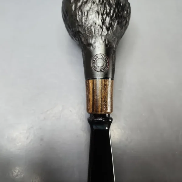 MBSD Briars by Piero Vitale Black Rusticated Author w/ Zebrawood Briar Pipe, New - Image 10