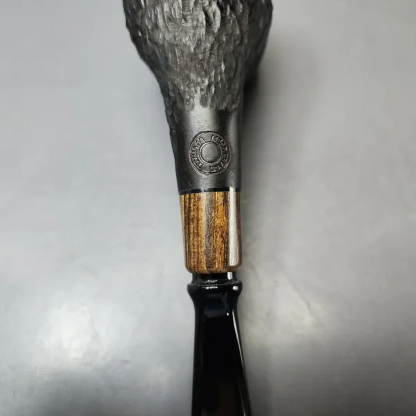 MBSD Briars by Piero Vitale Black Rusticated Billiard w/ Zebrawood Briar Pipe, New - Image 10