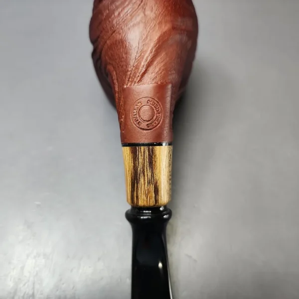 MBSD Briars by Piero Vitale Vintage Sandblasted Brandy w/ Olivewood Briar Pipe, New - Image 10