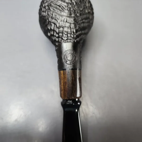 MBSD Briars by Piero Vitale Vintage Sandblasted Author w/ Zebrawood Briar Pipe, New - Image 10