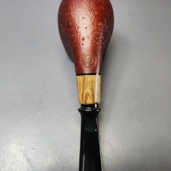 MBSD Briars by Piero Vitale Red Sandblasted Brandy w/ Olivewood Briar Pipe, New - Image 10