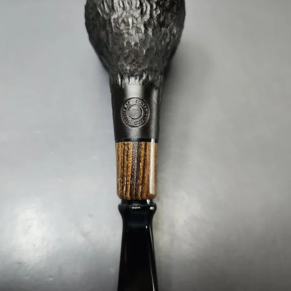 MBSD Briars by Piero Vitale Black Rusticated Billiard w/ Zebrawood Briar Pipe, New - Image 10