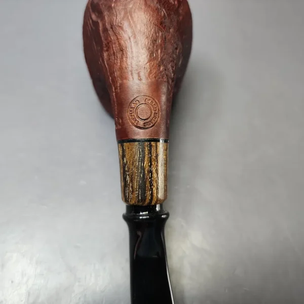 MBSD Briars by Piero Vitale Vintage Sandblasted Brandy w/ Zebrawood Briar Pipe, New - Image 10