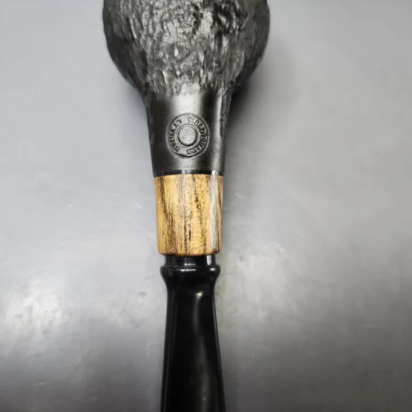 MBSD Briars by Piero Vitale Black Rusticated Author w/ Zebrawood Briar Pipe, New - Image 10