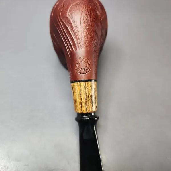 MBSD Briars by Piero Vitale Vintage Sandblasted Brandy w/ Zebrawood Briar Pipe, New - Image 10