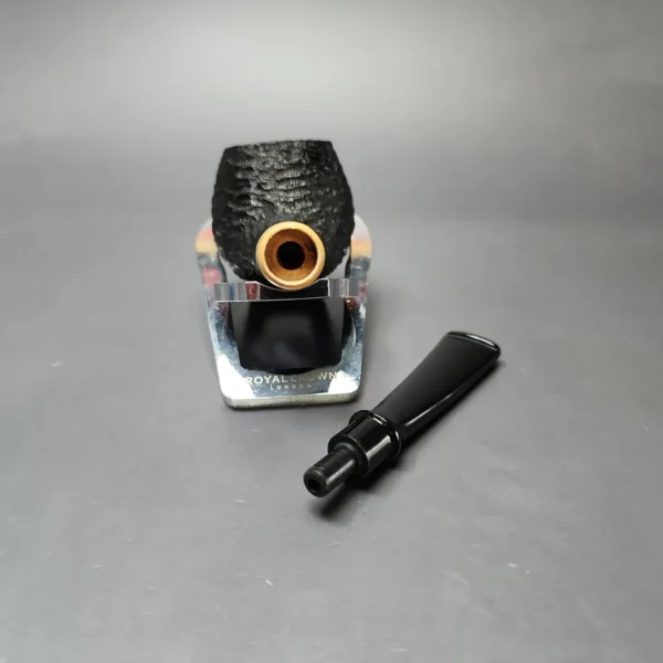 MBSD Briars by Piero Vitale Black Rusticated Author w/ Boxwood Briar Pipe, New - Image 10