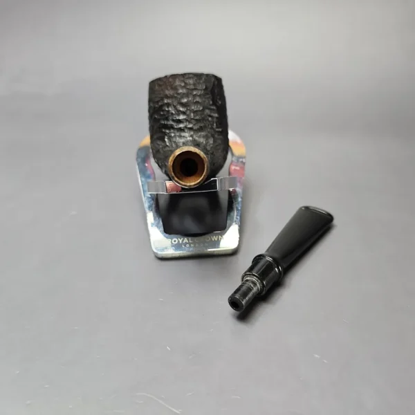 MBSD Briars by Piero Vitale Black Rusticated Billiard w/ Zebrawood Briar Pipe, New - Image 11