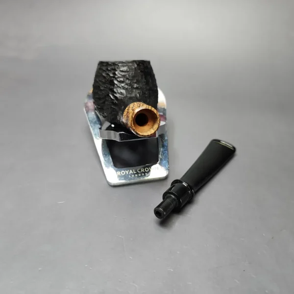 MBSD Briars by Piero Vitale Black Rusticated Author w/ Olivewood Briar Pipe, New - Image 11