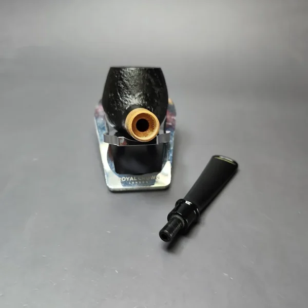 MBSD Briars by Piero Vitale Black Sandblasted Author w/ Boxwood Briar Pipe, New - Image 11