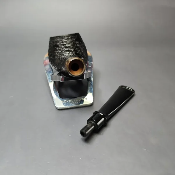 MBSD Briars by Piero Vitale Black Rusticated Author w/ Zebrawood Briar Pipe, New - Image 11