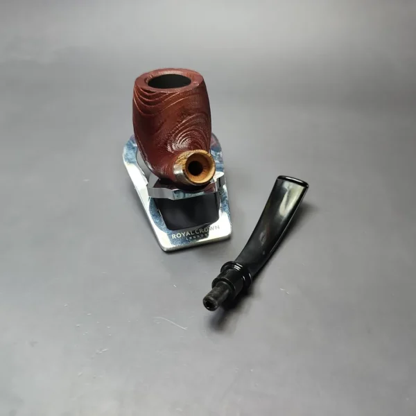 MBSD Briars by Piero Vitale Vintage Sandblasted Brandy w/ Olivewood Briar Pipe, New - Image 11