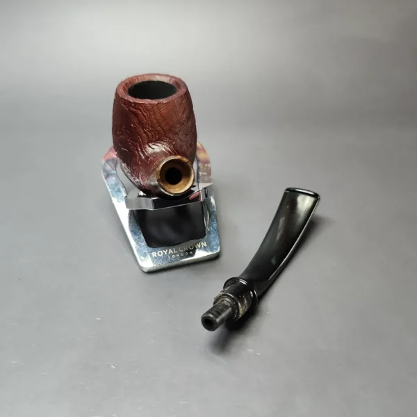 MBSD Briars by Piero Vitale Vintage Sandblasted Brandy w/ Zebrawood Briar Pipe, New - Image 11