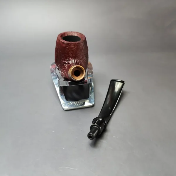 MBSD Briars by Piero Vitale Vintage Sandblasted Brandy w/ Zebrawood Briar Pipe, New - Image 11