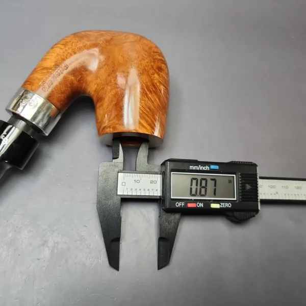 Peterson House Pipe Natural Bent Smooth Oom Paul w/ Silver Estate Briar Pipe, Unsmoked - Image 11