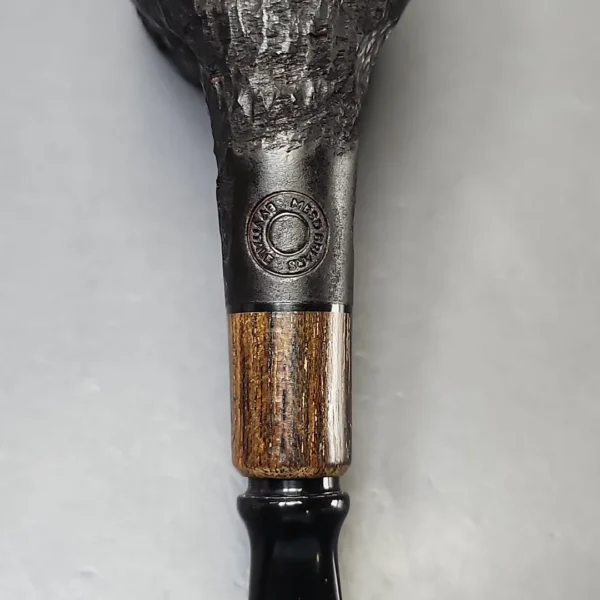 MBSD Briars by Piero Vitale Black Rusticated Billiard w/ Zebrawood Briar Pipe, New - Image 11