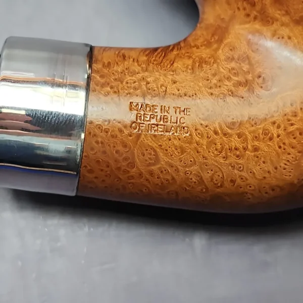 Peterson House Pipe Natural Bent Smooth Oom Paul w/ Silver Estate Briar Pipe, Unsmoked - Image 13