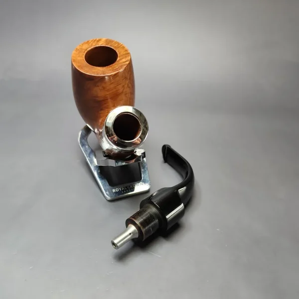 Peterson House Pipe Natural Bent Smooth Oom Paul w/ Silver Estate Briar Pipe, Unsmoked - Image 14