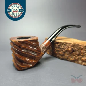 GBD Pre-1980s Grotesque Rusticated Panel Estate Briar Pipe, French Estates