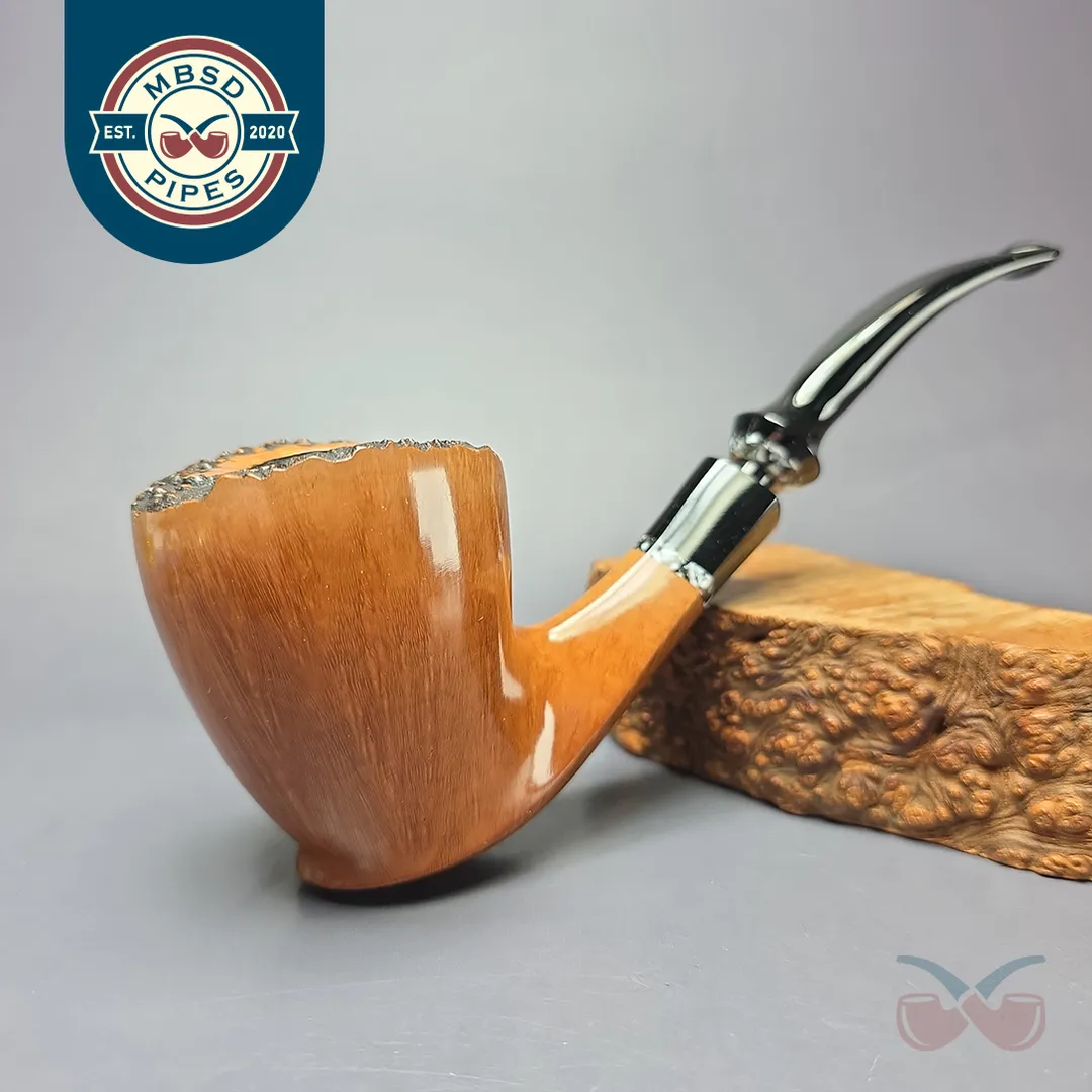 Randy Wiley 1999 Ovation H5 Grade Smooth Freehand Estate Briar Pipe, Unsmoked