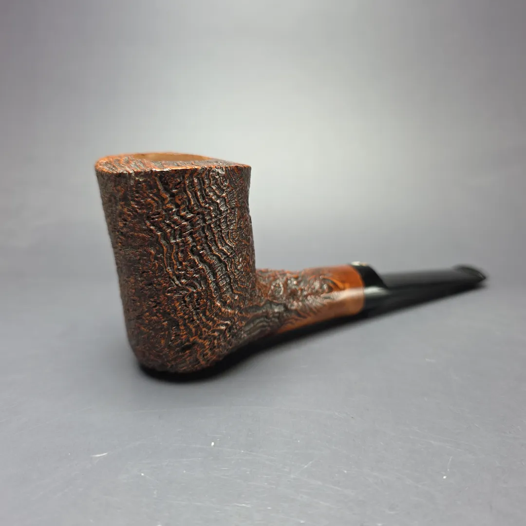 Luciano FR S Sandblasted Freehand Sitter Estate Briar Pipe, Unsmoked - Image 2