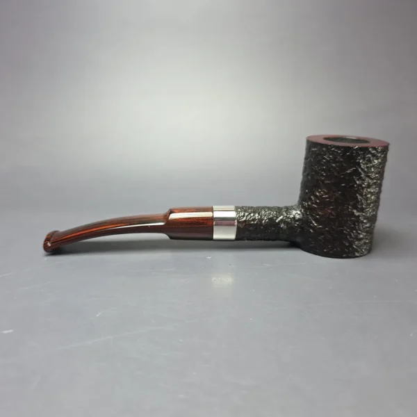 Ferndown Bark 2 Star Partially Rusticated Poker w/ Silver Estate Briar Pipe, Unsmoked - Image 4