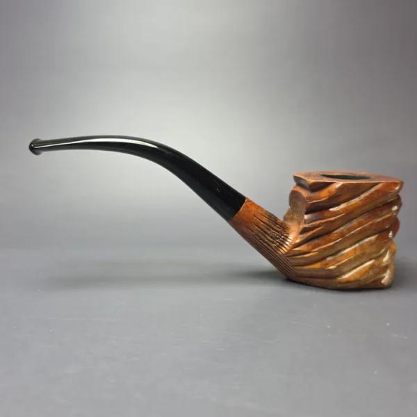 GBD Pre-1980s Grotesque Rusticated Panel Estate Briar Pipe, French Estates - Image 4