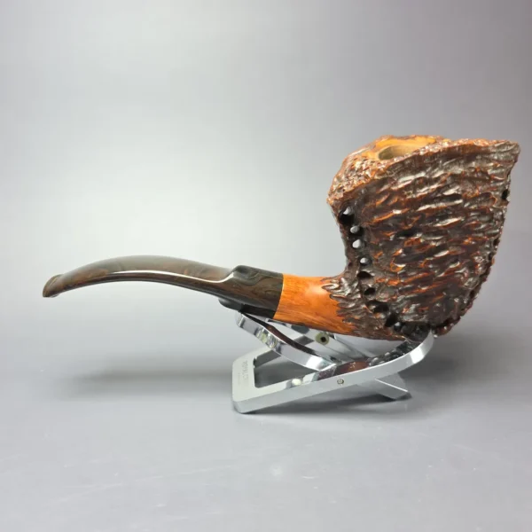 Randy Wiley 2000 XL Rusticated Freehand Estate Briar Pipe, American Estates - Image 4