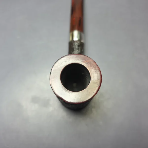 Ferndown Bark 2 Star Partially Rusticated Poker w/ Silver Estate Briar Pipe, Unsmoked - Image 6