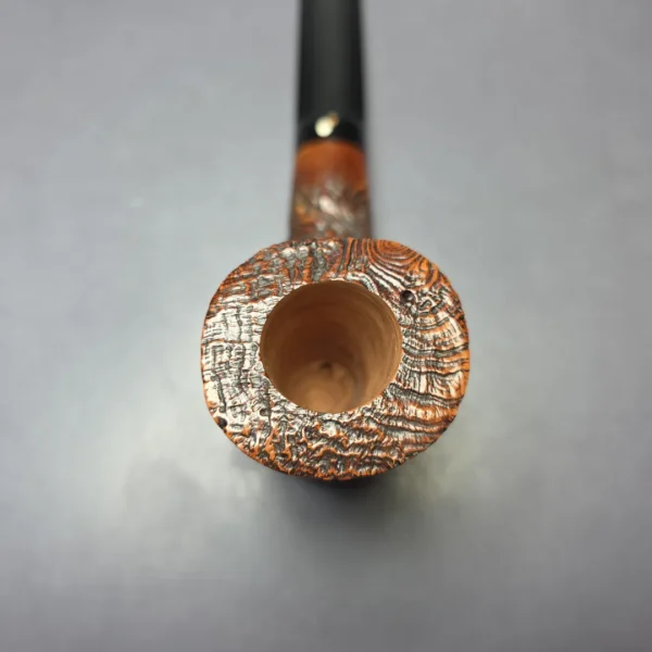 Luciano FR S Sandblasted Freehand Sitter Estate Briar Pipe, Unsmoked - Image 6