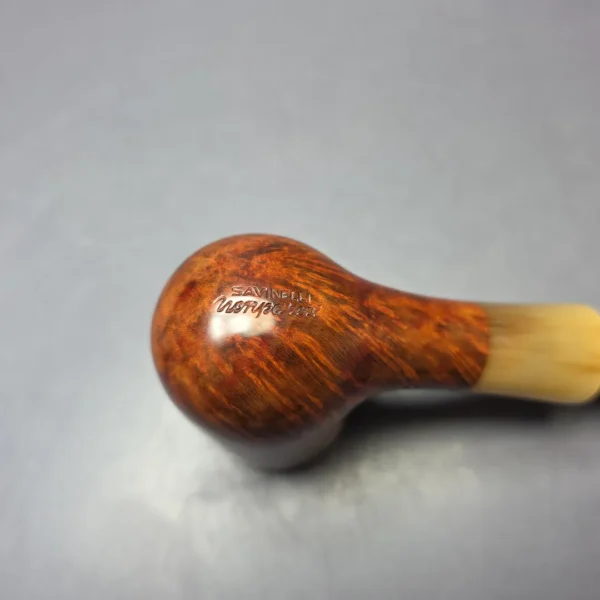Savinelli Nonpareil 9101 Smooth Billiard w/ Horn Estate Briar Pipe, Italian Estates - Image 8