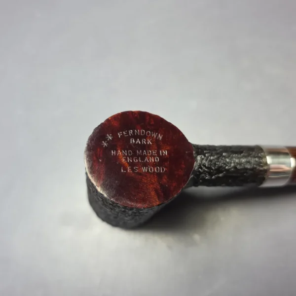 Ferndown Bark 2 Star Partially Rusticated Poker w/ Silver Estate Briar Pipe, Unsmoked - Image 9