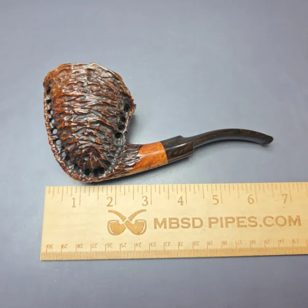 Randy Wiley 2000 XL Rusticated Freehand Estate Briar Pipe, American Estates - Image 9