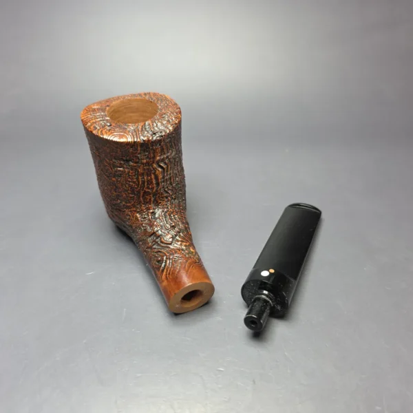 Luciano FR S Sandblasted Freehand Sitter Estate Briar Pipe, Unsmoked - Image 11