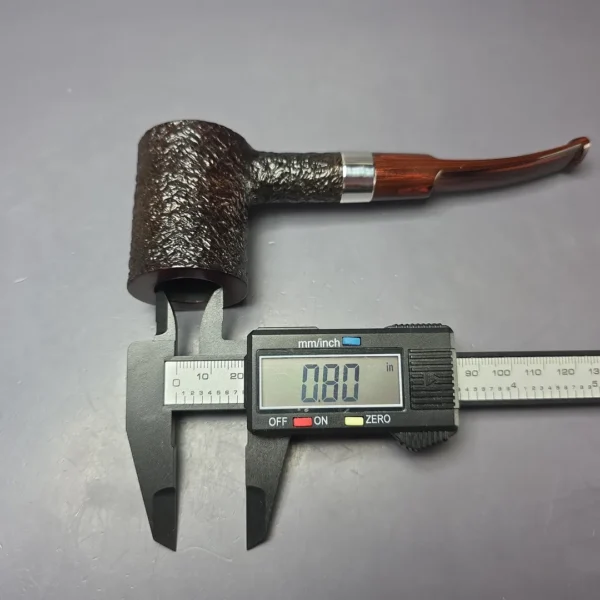 Ferndown Bark 2 Star Partially Rusticated Poker w/ Silver Estate Briar Pipe, Unsmoked - Image 11