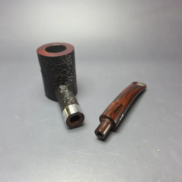 Ferndown Bark 2 Star Partially Rusticated Poker w/ Silver Estate Briar Pipe, Unsmoked - Image 12
