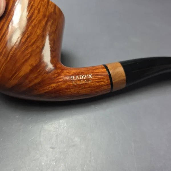 Radice Clear Fiammata O Smooth Bent Billiard w/ Olivewood Estate Briar Pipe, Italian Estates - Image 9