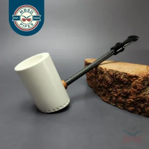 MBSD Meerschaum Deluxe Partial Lattice Poker Block Meerschaum Pipe, New