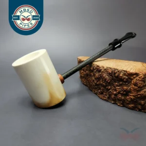 MBSD Meerschaum Deluxe Smooth Poker Block Meerschaum Pipe, New