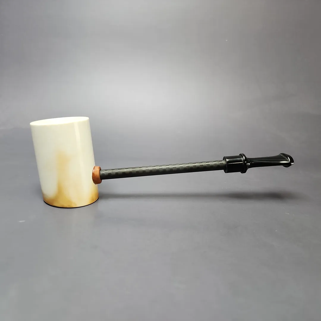 MBSD Meerschaum Deluxe Smooth Poker Block Meerschaum Pipe, New - Image 2