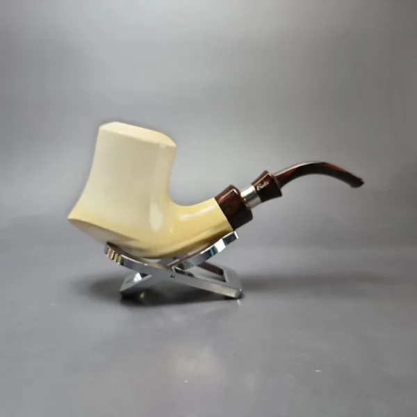 Fikri Baki XL Smooth Volcano w/ Cumberland Estate Block Meerschaum Pipe, Turkish Estates - Image 3