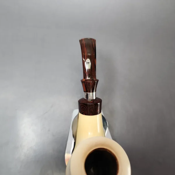 Fikri Baki XL Smooth Volcano w/ Cumberland Estate Block Meerschaum Pipe, Turkish Estates - Image 6