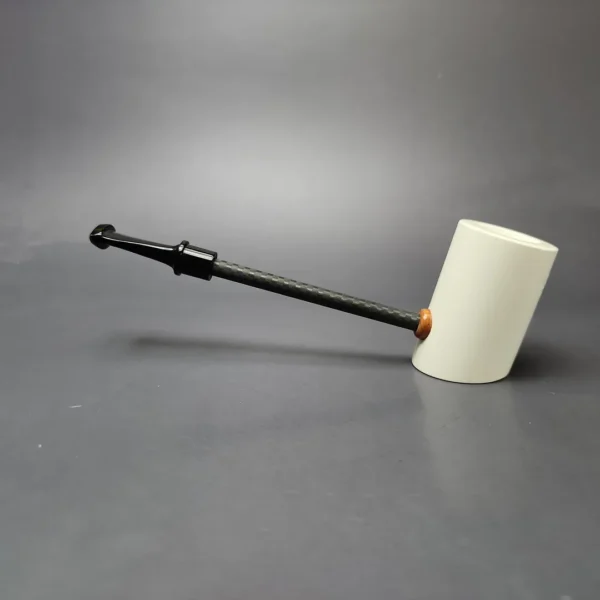 MBSD Meerschaum Deluxe Smooth Poker Block Meerschaum Pipe, New - Image 7