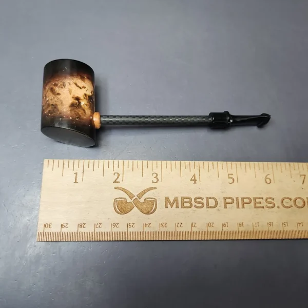 MBSD Meerschaum Deluxe Smooth Poker Block Meerschaum Pipe, New - Image 8