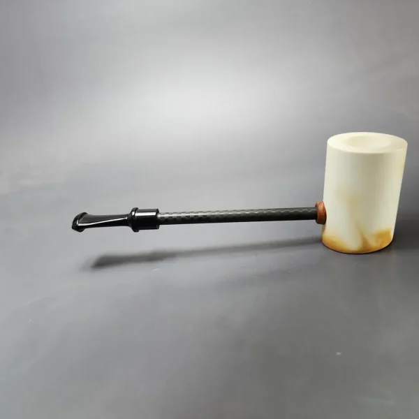 MBSD Meerschaum Deluxe Smooth Poker Block Meerschaum Pipe, New - Image 7