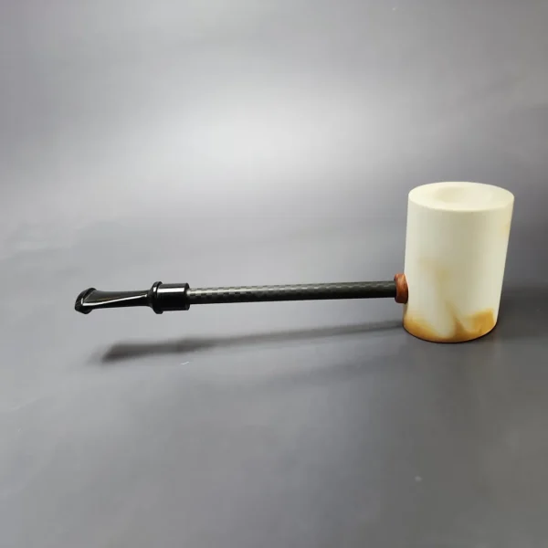 MBSD Meerschaum Deluxe Smooth Poker Block Meerschaum Pipe, New - Image 8
