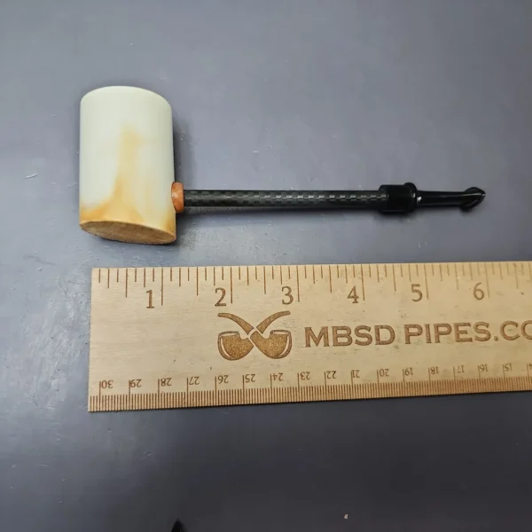 MBSD Meerschaum Deluxe Smooth Poker Block Meerschaum Pipe, New - Image 9