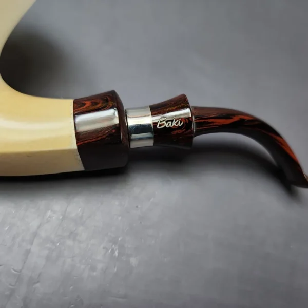 Fikri Baki XL Smooth Volcano w/ Cumberland Estate Block Meerschaum Pipe, Turkish Estates - Image 11